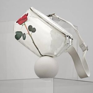 Vaquera Patent Leather Belt Bag White Red Rose